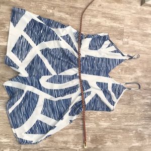 Blue and white romper never worn